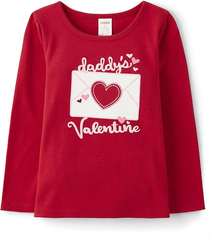 Gymboree Girls' and Toddler Embroided Graphic Long Sleeve T-Shirts | Amazon (US)