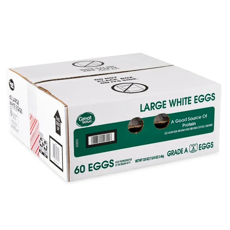 Great Value Large White Eggs, 60 Count | Walmart (US)