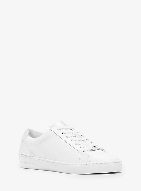 Michael Kors Irving Leather Sneaker, Size: 7, Silver | Michael Kors US & CA