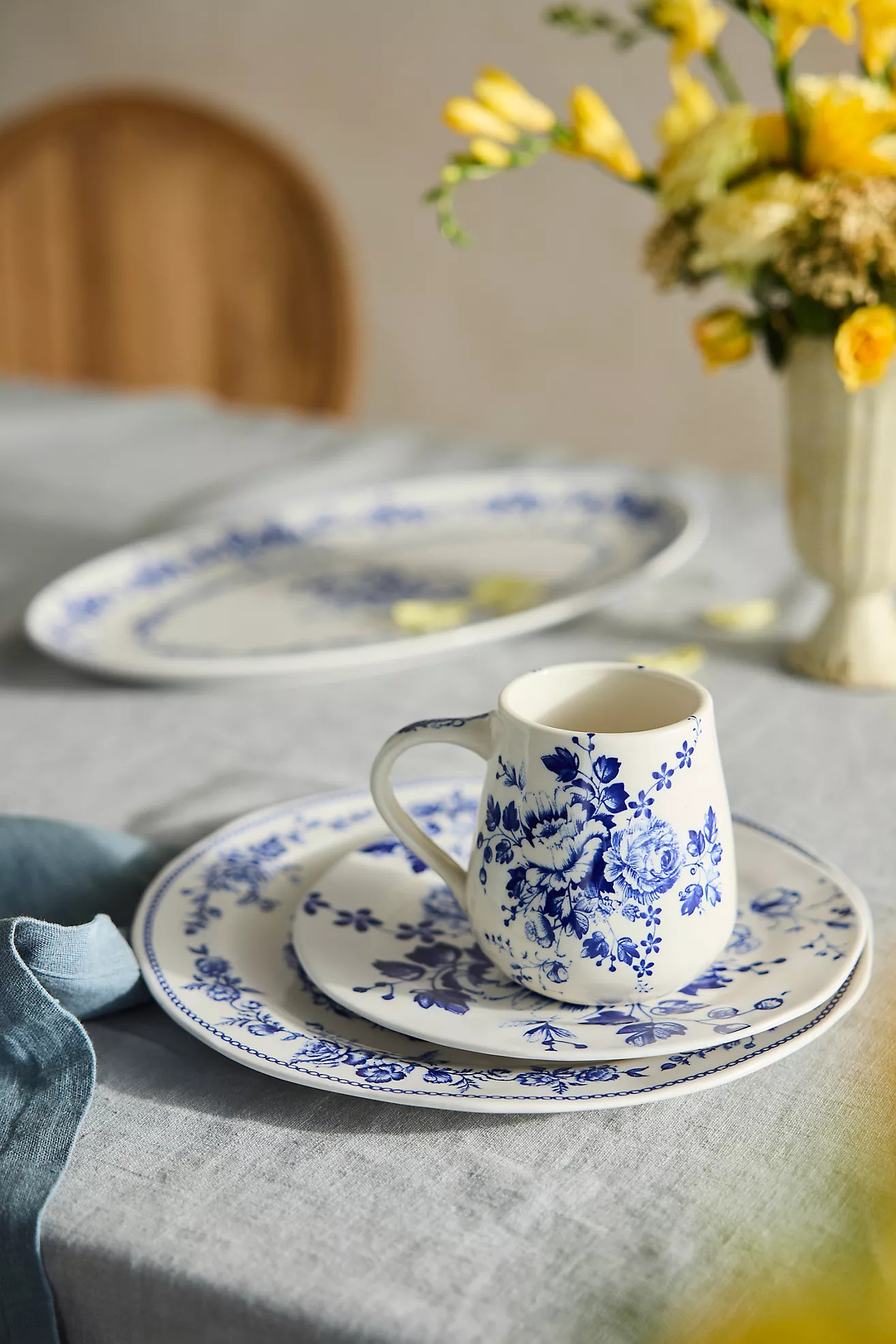 Botanical Transferware Serving Platter | Anthropologie (US)