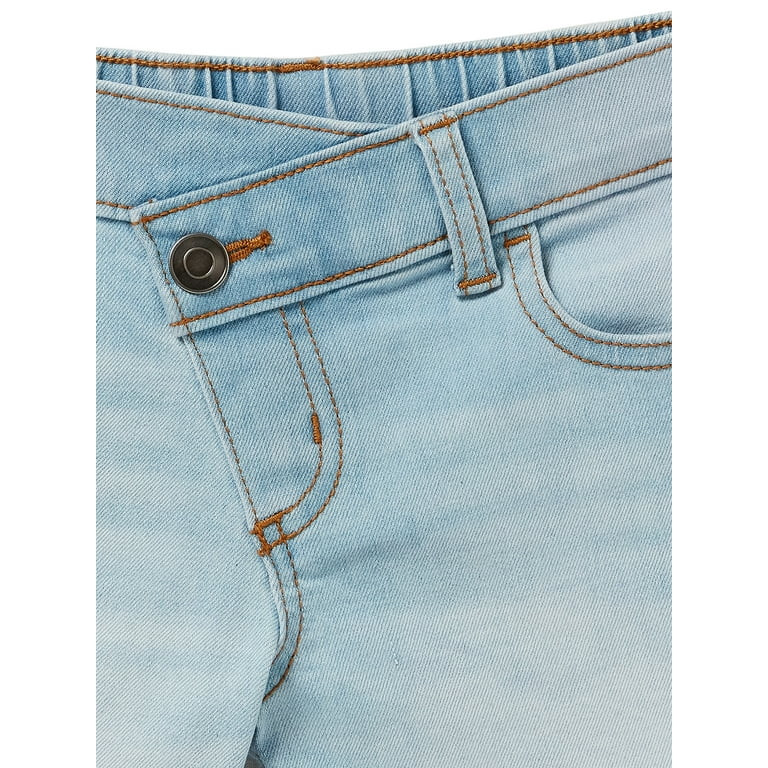 Wonder Nation Girls Pull-On Crossover Waistband Denim Shorts, 2-Pack, Sizes 4-18 & Plus | Walmart (US)