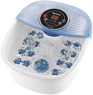 Foot Spa Bath Massager with Heat Bubbles Vibration 3 in 1 Function, 16 Masssage Rollers Soaker Di... | Amazon (US)