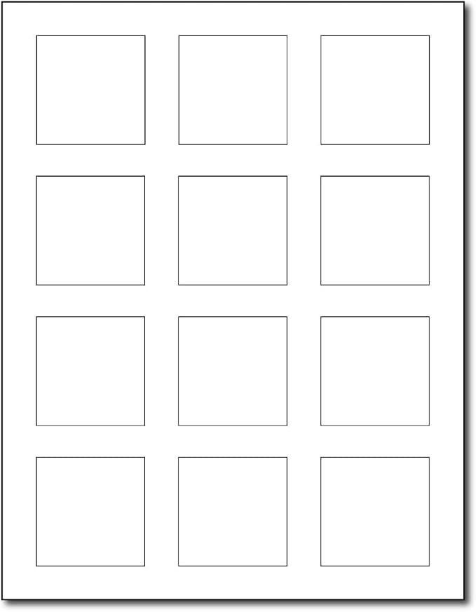 2" x 2" Square Labels – 120 Matte White Stickers – Printable Adhesive Paper – Inkjet & Lase... | Amazon (US)