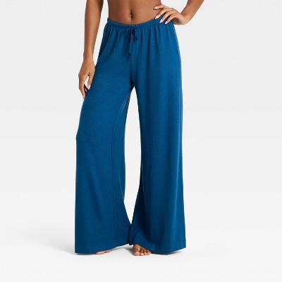 Women's Lightweight Hacci Wide Leg Pants - Auden™ Dark Blue XS | Target