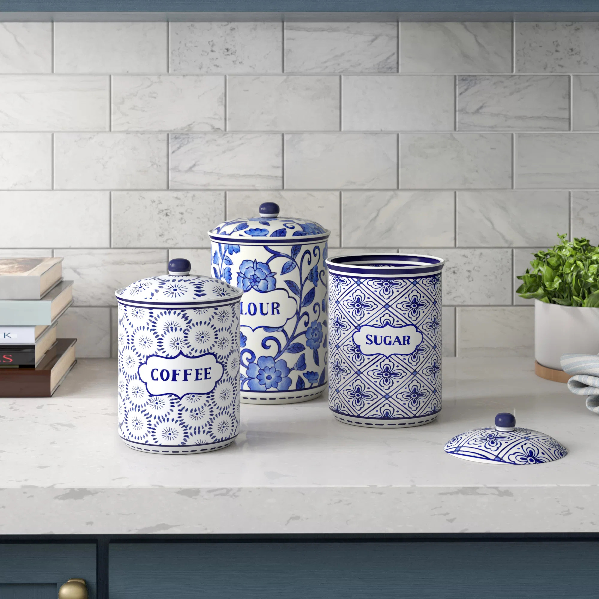 Alcott Hill® Ceramic / Porcelain Canister - Set of 3 & Reviews | Wayfair | Wayfair North America