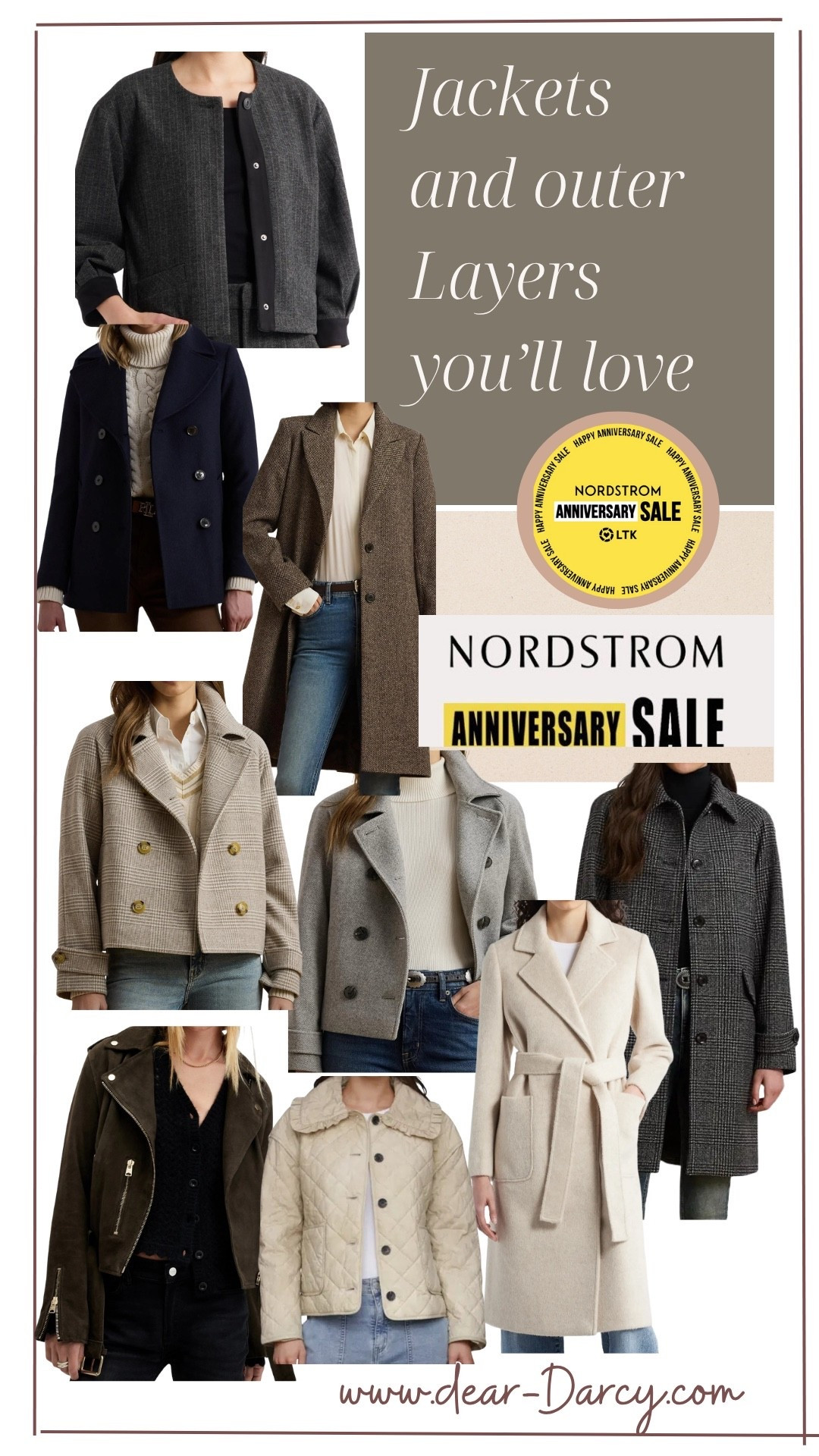Jackets and outerwear you’ll love!
Here’s my picks for the Nordstrom Anniversary sale!
Everyday, leather, plaid, cropped, winter coat
Great deals on designer pieces too

#LTKU #LTKSaleAlert #LTKStyleTip