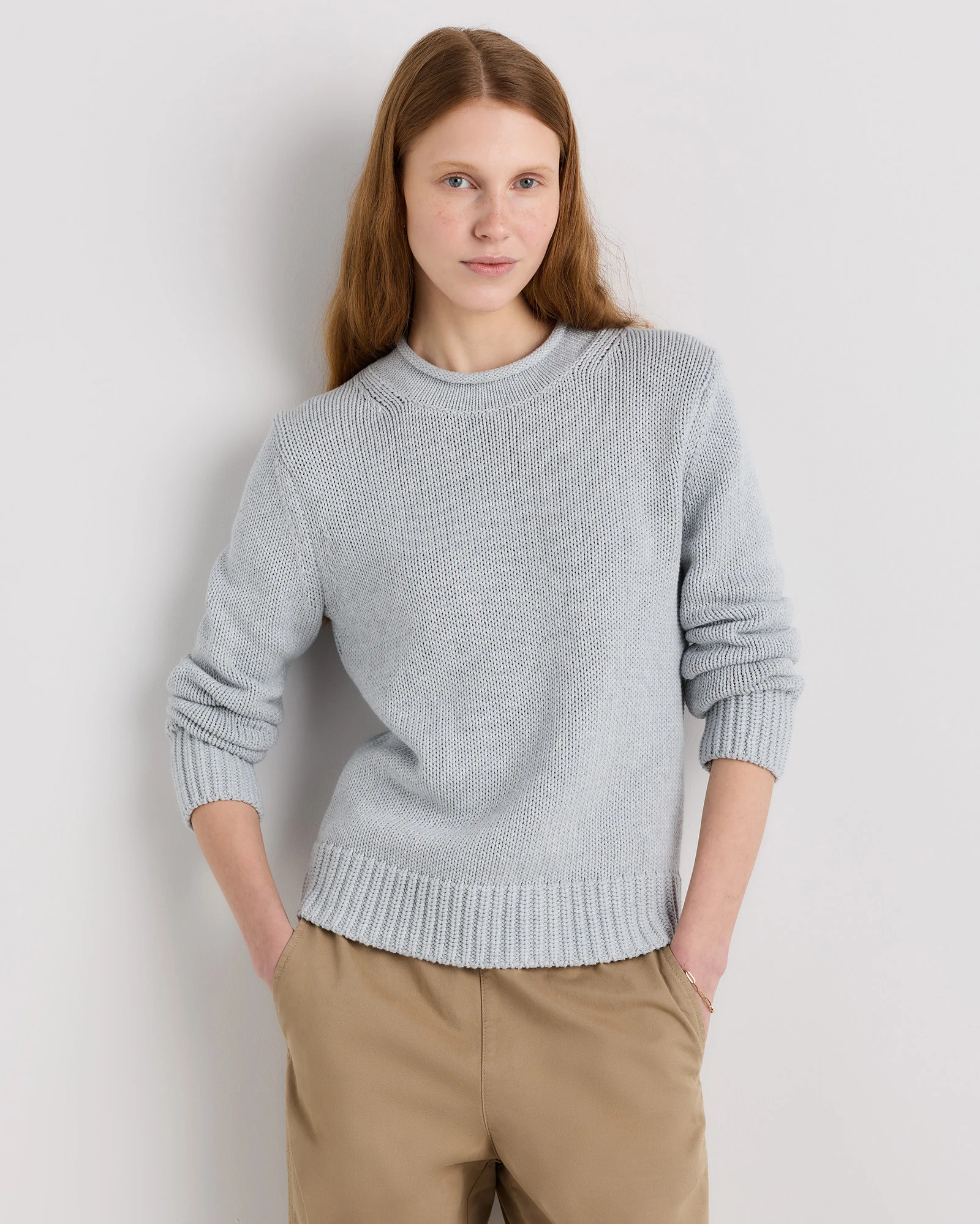 Quince | Women's Roll Neck Sweater in Navy, Size Medium, Organic Cotton | Quince