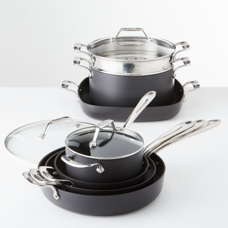 All-Clad Essentials Non-Stick 10-Piece Set + Reviews | Crate and Barrel | Crate & Barrel