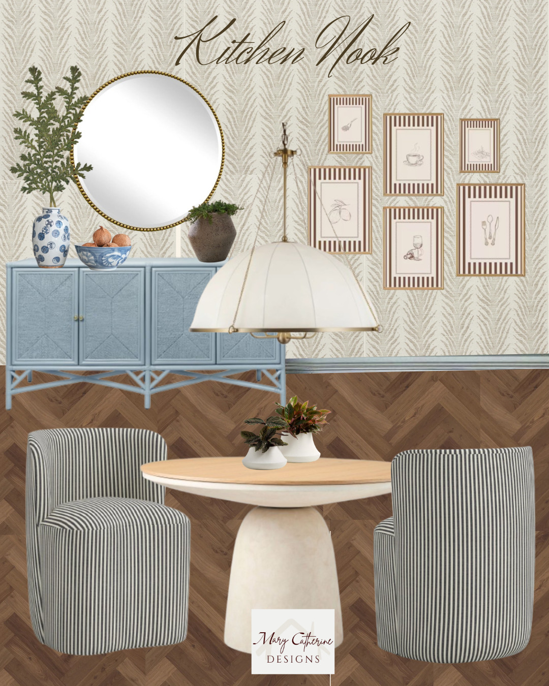 Would you ever put wallpaper in your kitchen nook… or is that a hard no? 👀

I’m kind of obsessed with how it instantly makes the space feel layered, cozy, and a little coastal without trying too hard.

This is your sign to stop playing it safe with your breakfast nook.

#kitchennook #interiordesignideas #wallpaper 

 #LTKvlog #LTKHome