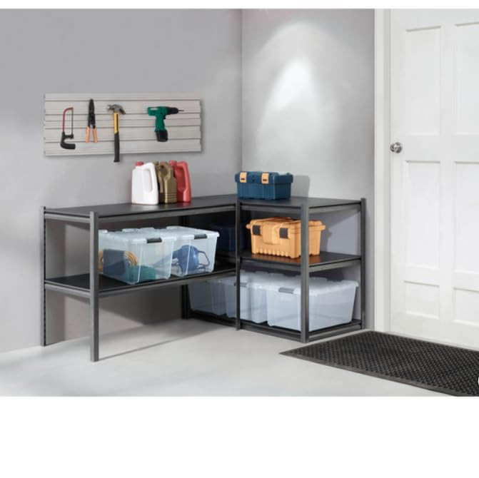 G.o.r.i.l.l.a 5-Shelf Heavy Duty Z-Beam Steel Shelving Unit, 48" W x 24" D x 72" H, Black | Amazon (US)