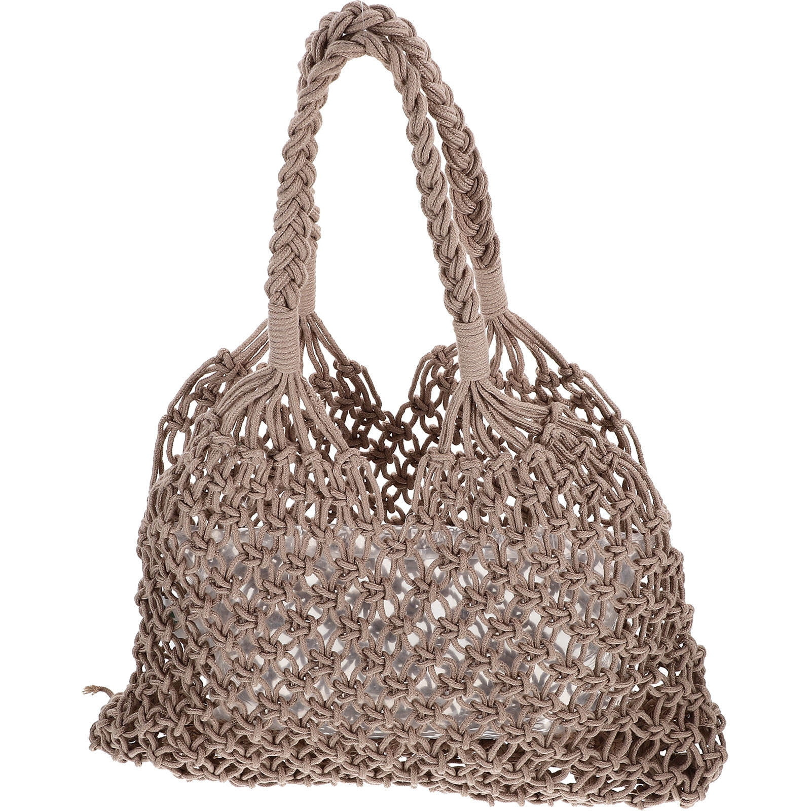 Raindrops  Satchel Handmade Cotton Woven Mesh Hollow Casual Unlined Shoulder Bag Practical | Walmart (US)