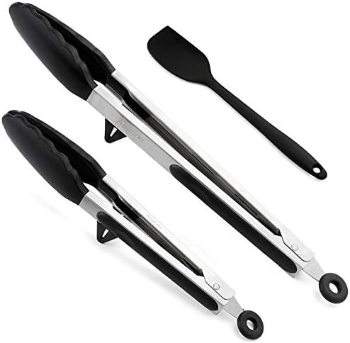 Augcrki Kitchen Tongs for Cooking,Non Stick Silicone Tip Stainless Steel Tongs with Silicone Base... | Amazon (CA)