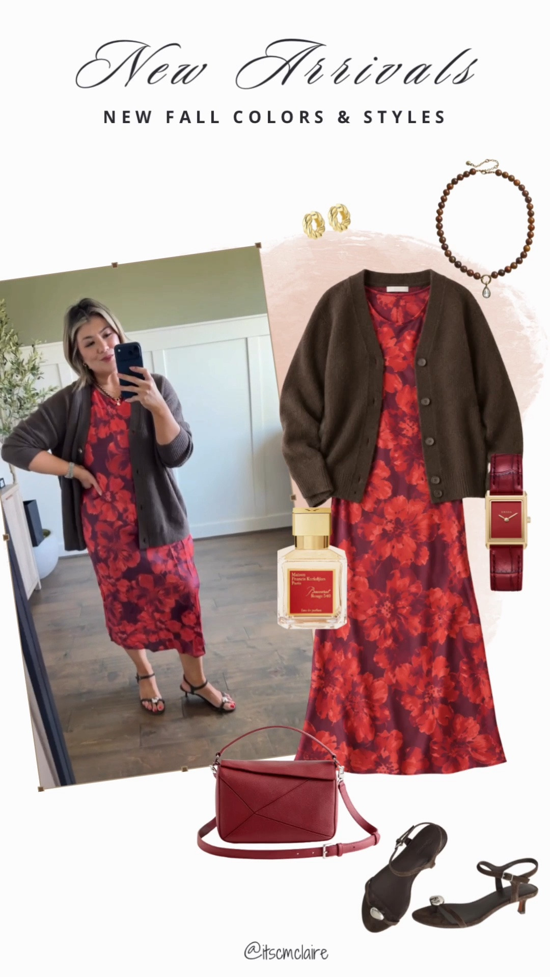 🚨New arrival alert!

This classic silhouette 100% washable silk dress just dropped in this gorgeous red and burgundy floral print. I wear this in a size XL. Such a figure flatter dress cut on a bias—just skims your curves, no clingy lumps or bumps in sight! 

I paired it with this yummy chocolate brown oversized boyfriend cashmere cardigan in a size medium. I recommend sizing down.

#LTKootd #LTKOver40 #LTKMidsize