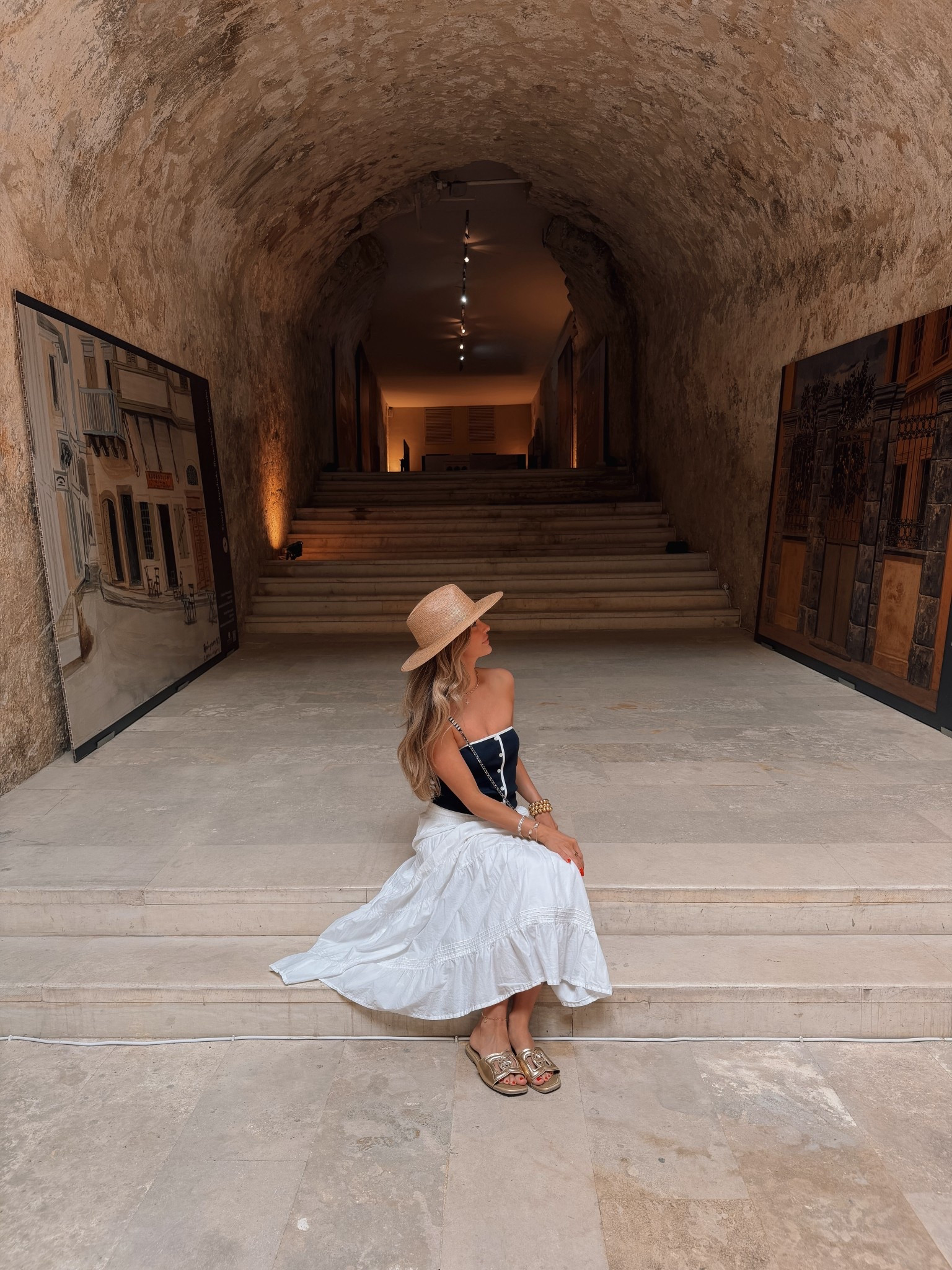 exploring in greece ootd 🇬🇷🤍 

europe outfit, euro summer outfit, greece outfit, italy outfit, vacation outfit, travel outfit, sightseeing outfit, summer outfit, coastal chic, mediterranean style, effortless style, feminine outfit, romantic outfit, classic summer outfit, black and white outfit, strapless top, corset top, structured top, white midi skirt, flowy skirt, cotton skirt, chic basics, neutral outfit, minimalist style, elevated casual, timeless style, straw hat outfit, wide brim hat, woven hat, gold sandals, flat sandals, designer inspired sandals, gold jewelry, bracelet stack, vacation accessories, museum outfit, city exploring outfit, day to night outfit, classy outfit, outfit inspo, ootd inspo 

#LTKgrwm #LTKootd #LTKTravel