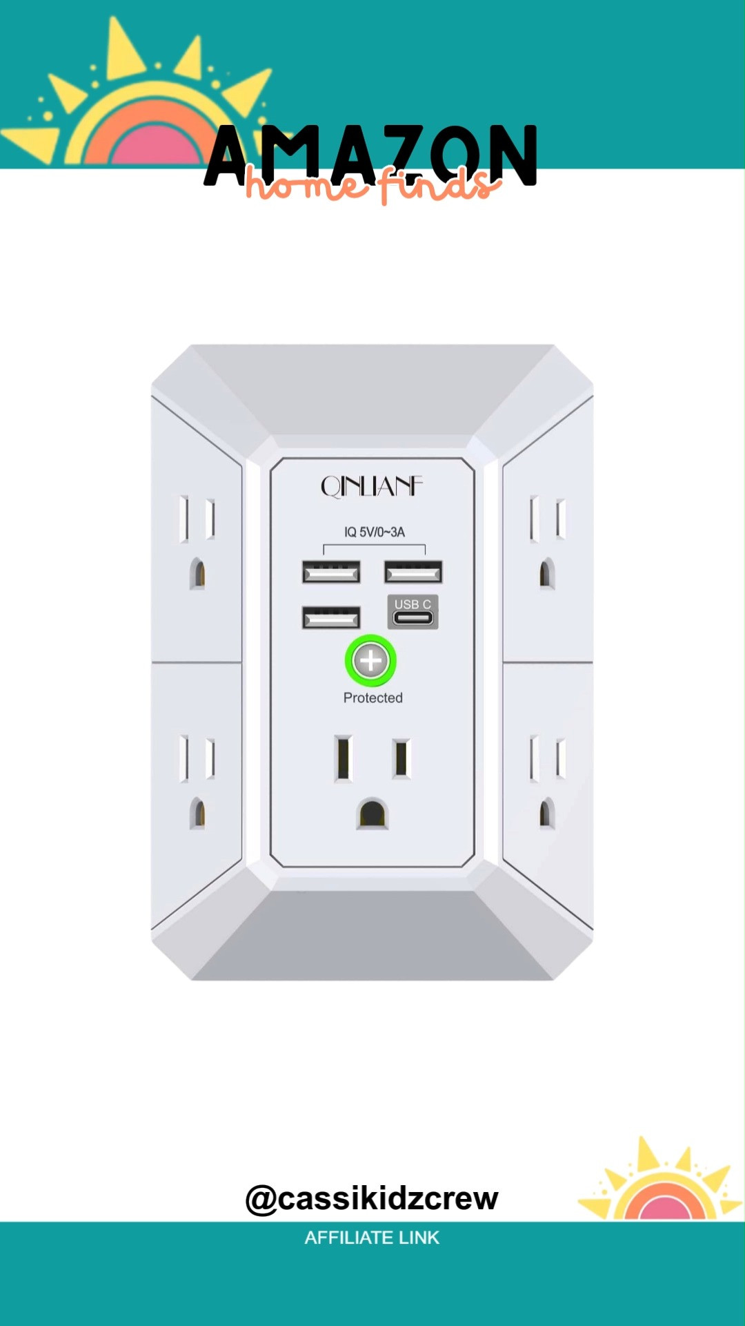 Power up every corner with the QINLIANF 5 Outlet Extender featuring 4 USB charging ports, a compact solution that keeps devices organized and ready without clutter. 🔌⚡📱  

#OutletExtender #USBChargingPorts #QINLIANF #PowerStrip #HomeEssentials #TechAccessories #ChargingStation #SmartHome #CompactDesign #DeviceCharging 

 #LTKdayinmylife #LTKHome #LTKSaleAlert