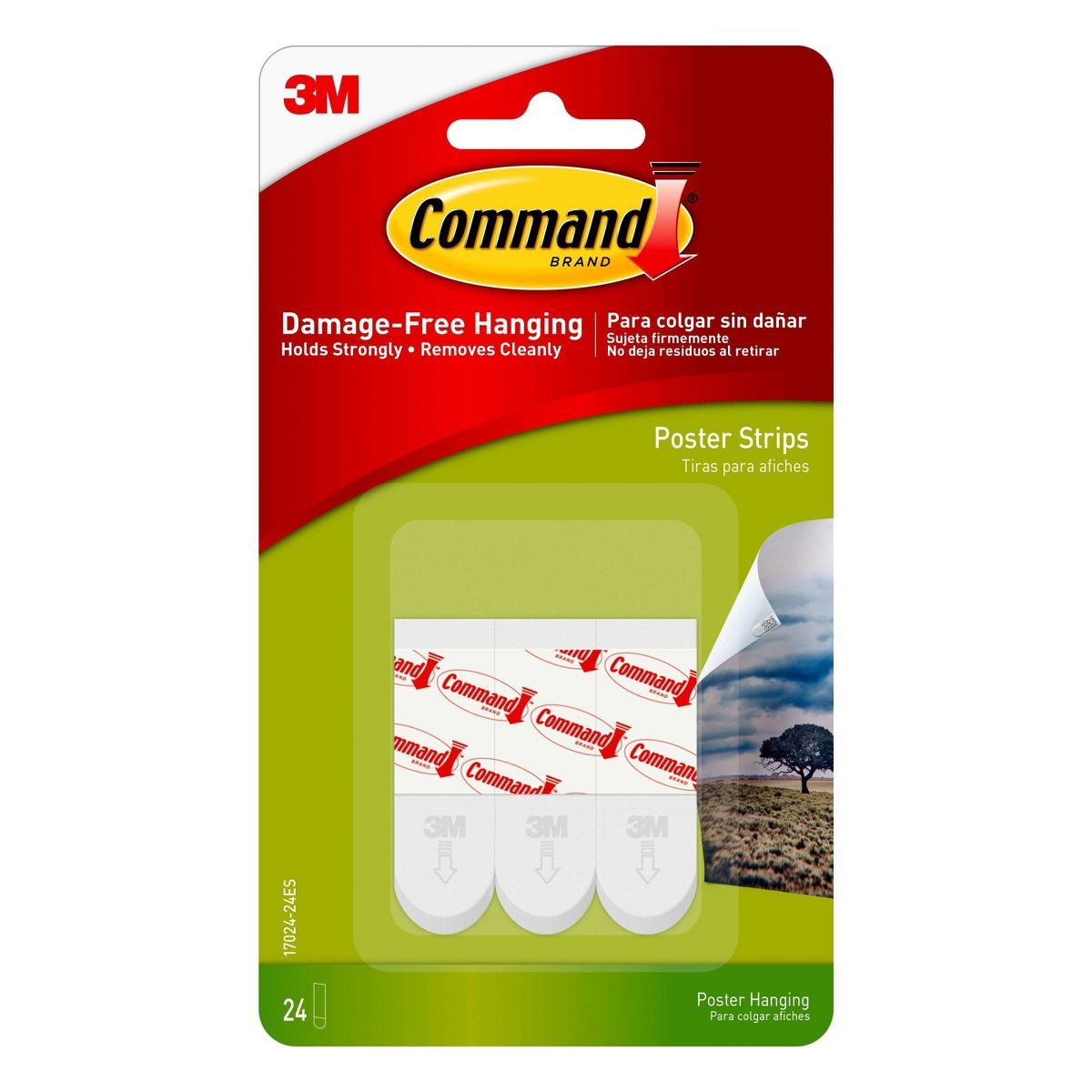 Command 24 Strips Small Sized Poster Strips Decorative Hooks White | Target