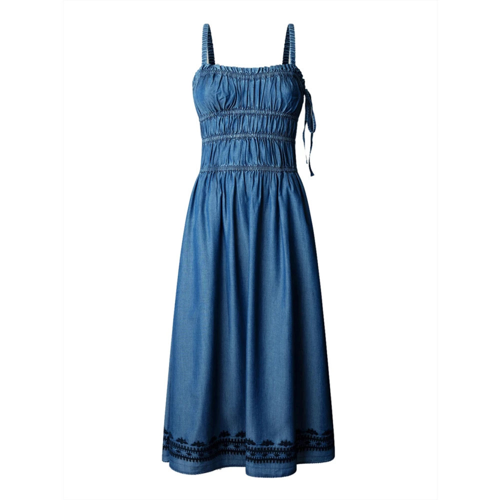 Pepe Jeans - Cass Tencel Longuette Kleid - - Dresses - Damen - Blau - XS | Miinto DE