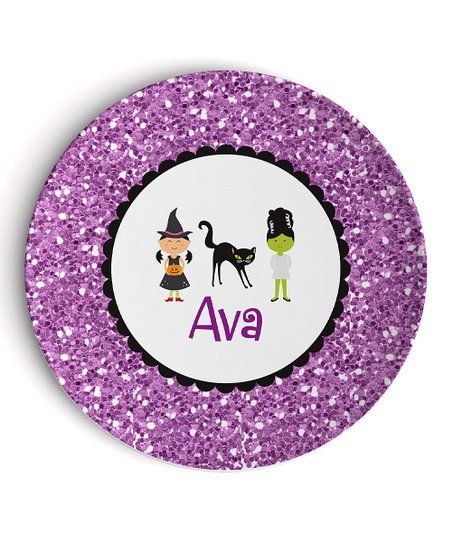 Glitter Witch Personalized Plate | Zulily