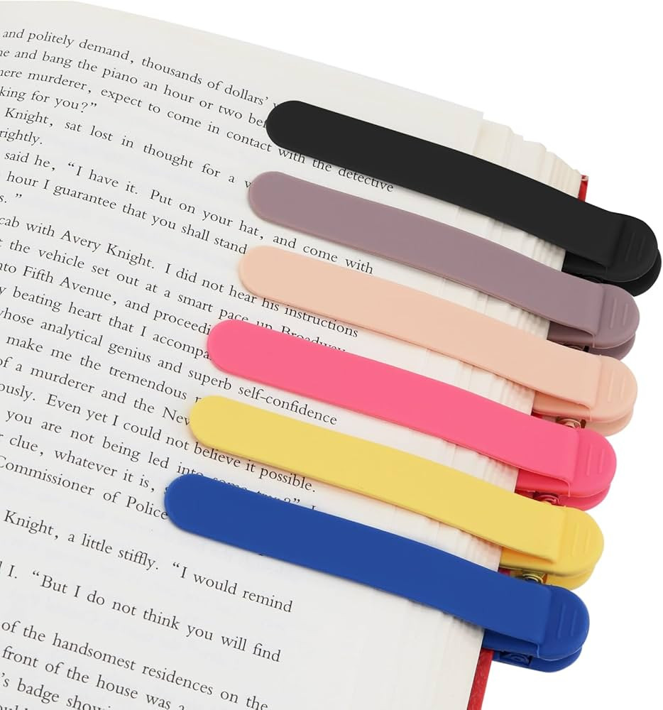 SMUK 6pcs Smart Silicone Bookmark, Book Marks Clip for Women, Men, Kids, Unique Automatic Book Ma... | Amazon (US)
