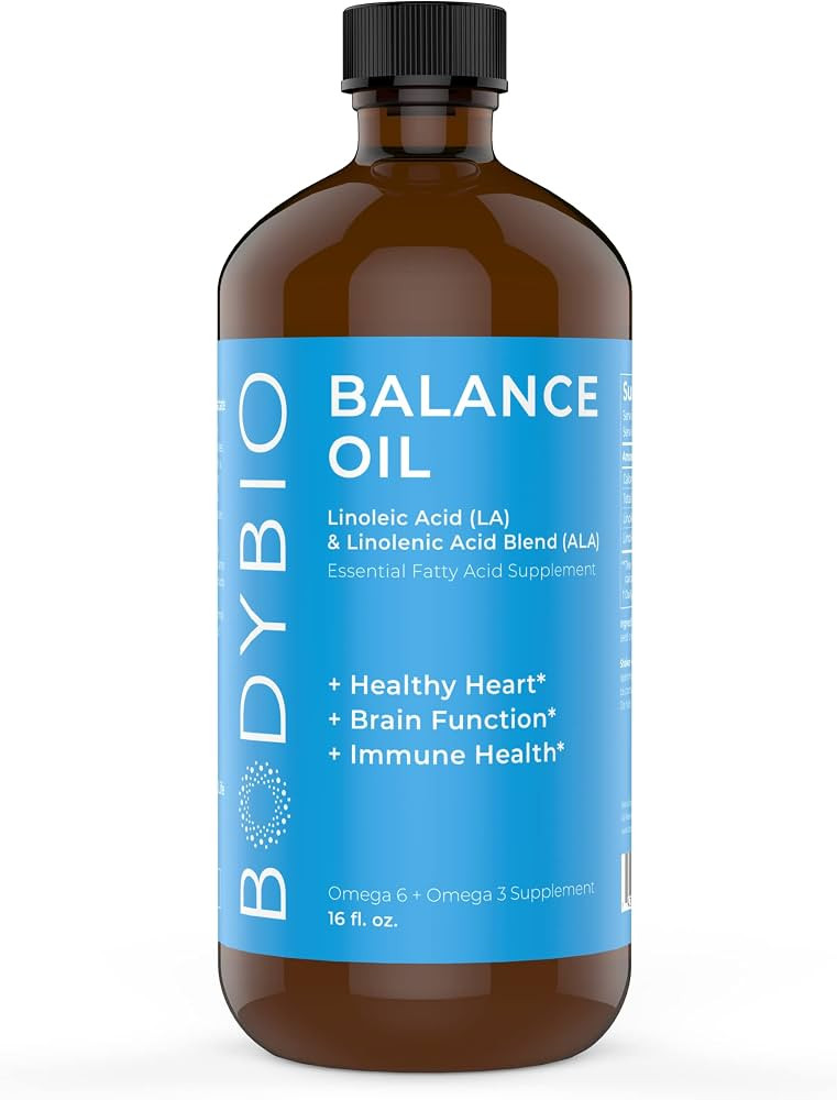 BodyBio Balance Oil - Essential Fatty Acids Omega 3 & 6 - Cold Pressed, Vegan, Organic Safflower ... | Amazon (US)