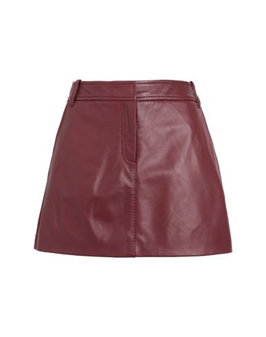 Max & co. Woman Mini skirt Burgundy Size 2 Viscose, Polyamide, Elastane, Ovine leather | YOOX (US)