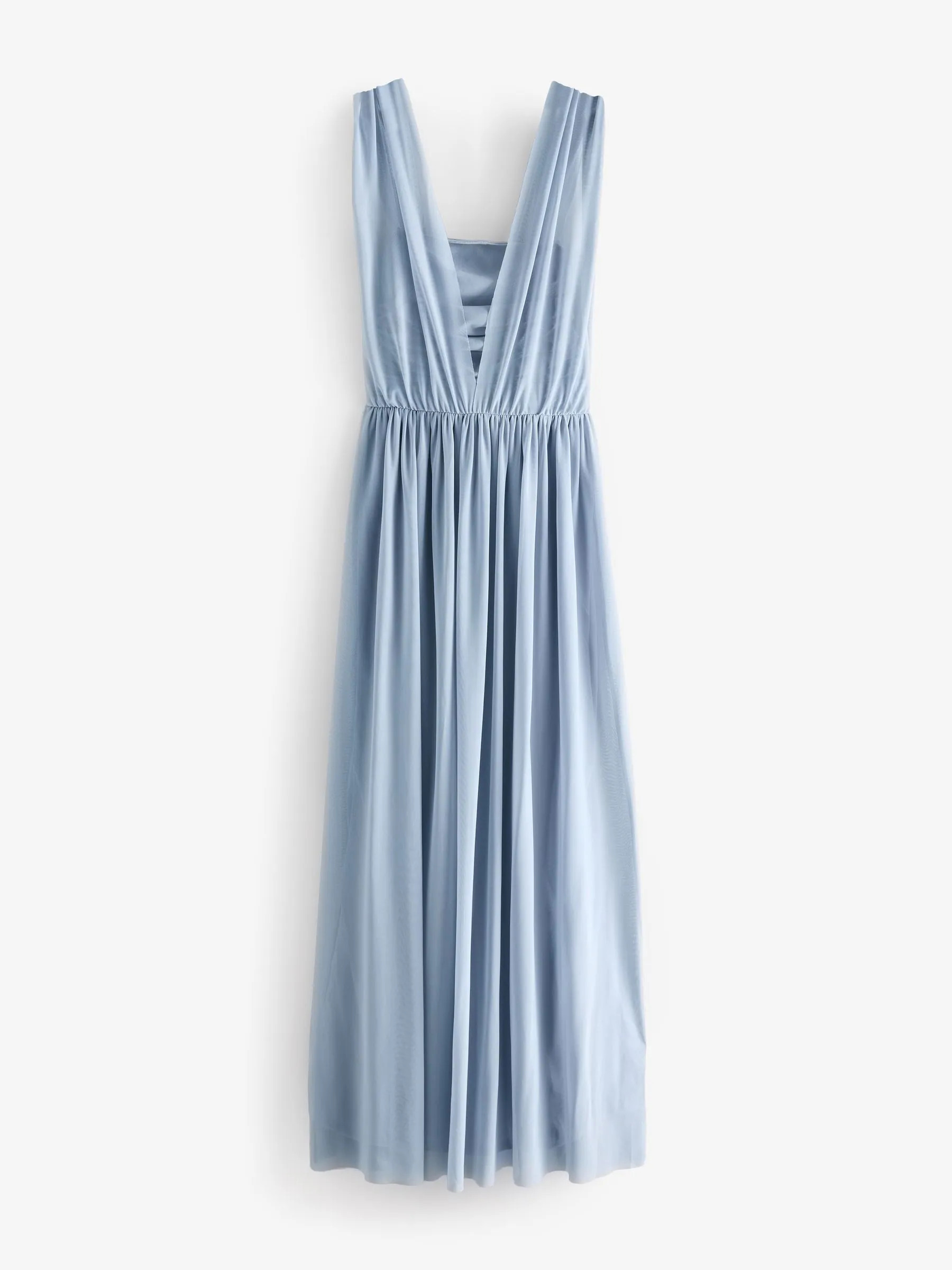 Next Dusky Blue Mesh Multiway Wedding Guest Bridesmaid Maxi Dress | Next US