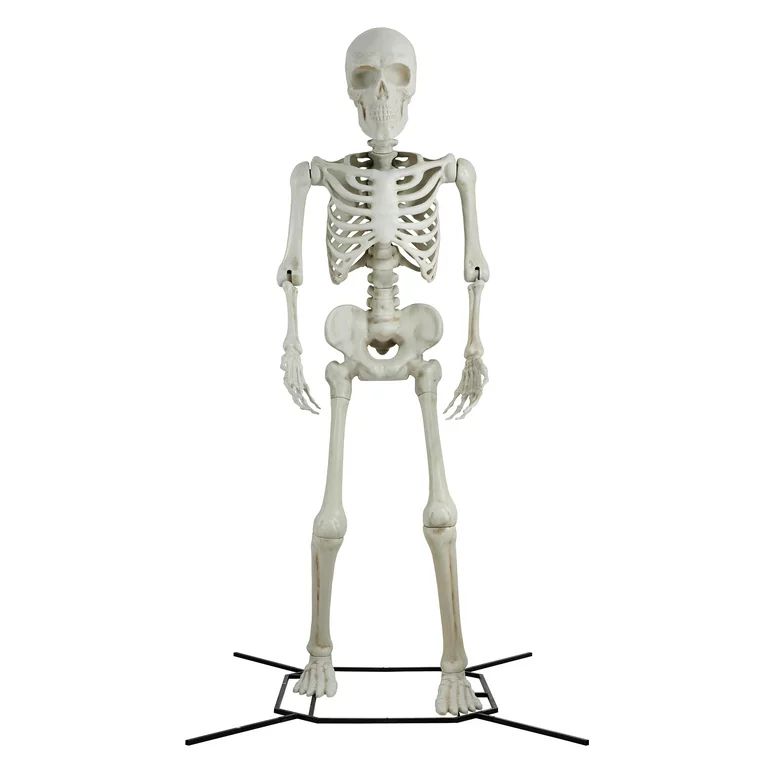 10 ft. Giant Poseable Skeleton, Bone Colored, Halloween Outdoor Decoration, Way to Celebrate | Walmart (US)