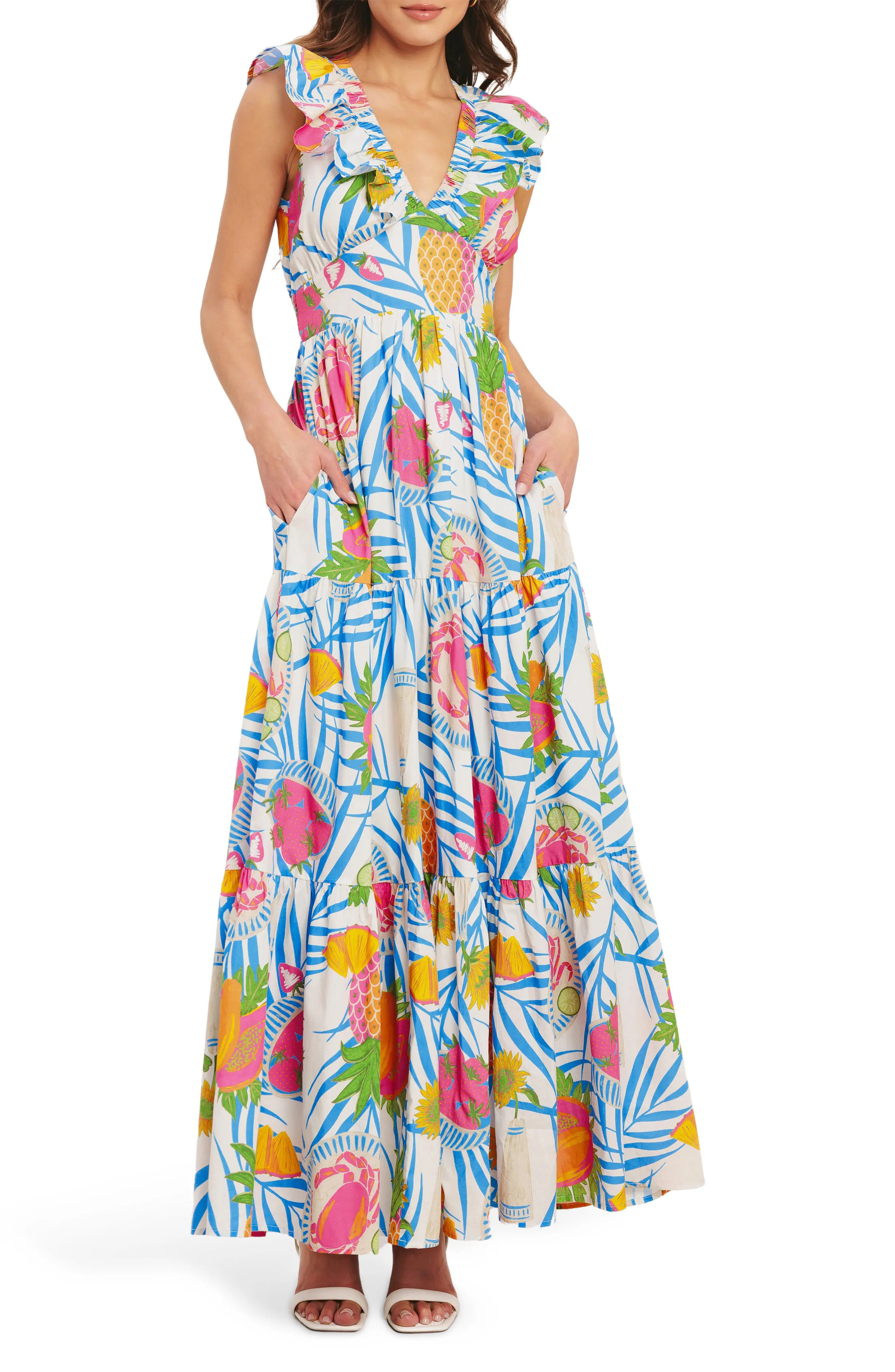 Tropical Print Sleeveless Cotton Maxi Dress (Women) | Nordstromrack | Nordstrom Rack