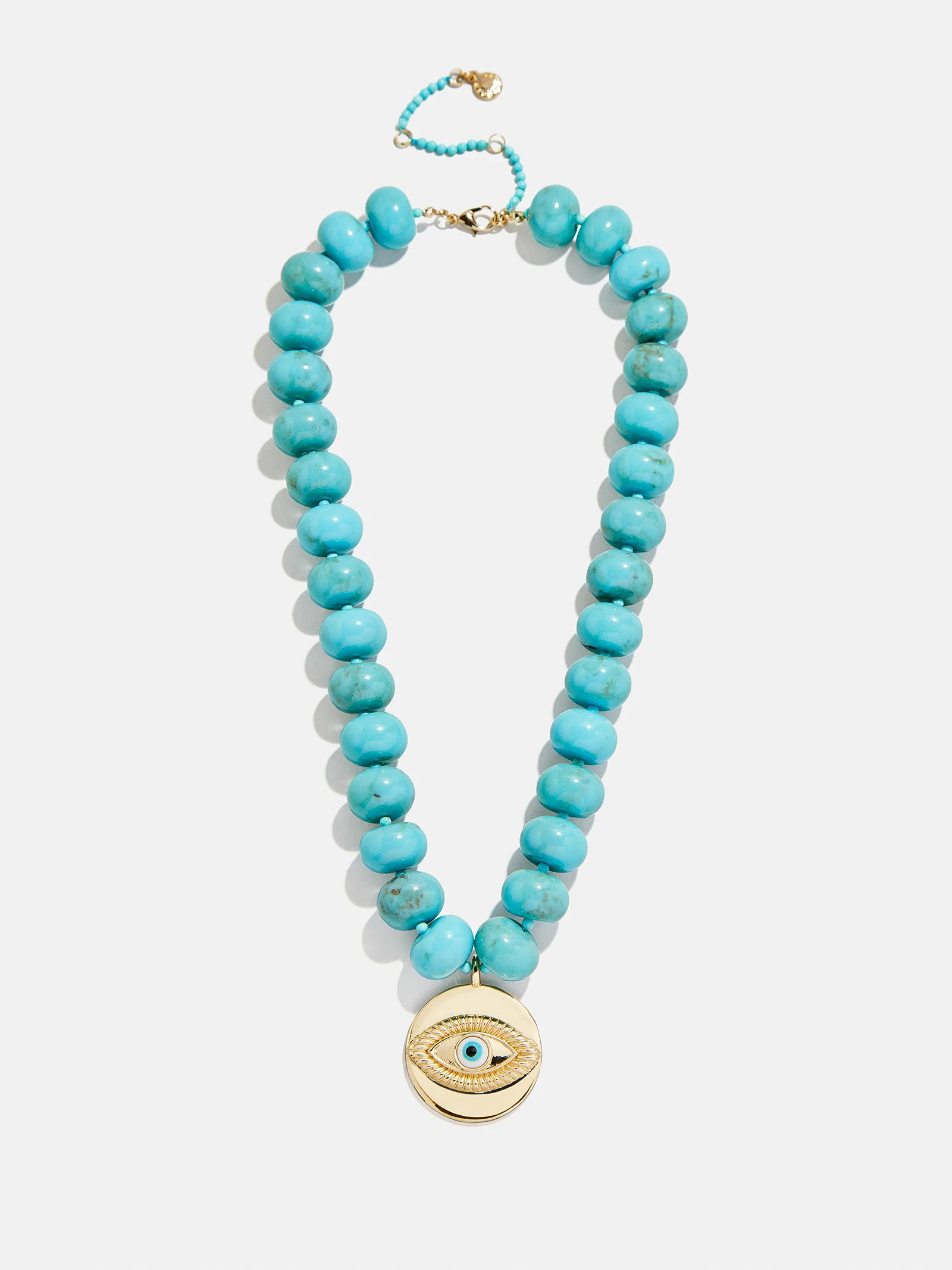 Joan Semi-Precious Evil Eye Necklace - Gold/Turquoise | BaubleBar
