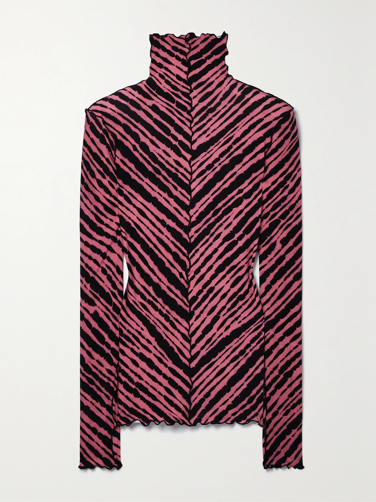 Proenza Schouler White Label - Tie-dyed Stretch-jersey Turtleneck Top - Pink | NET-A-PORTER (US)