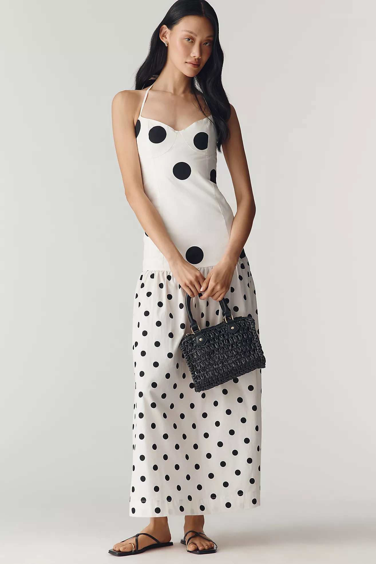 S/W/F Dotted Halter Maxi Dress | Anthropologie (US)