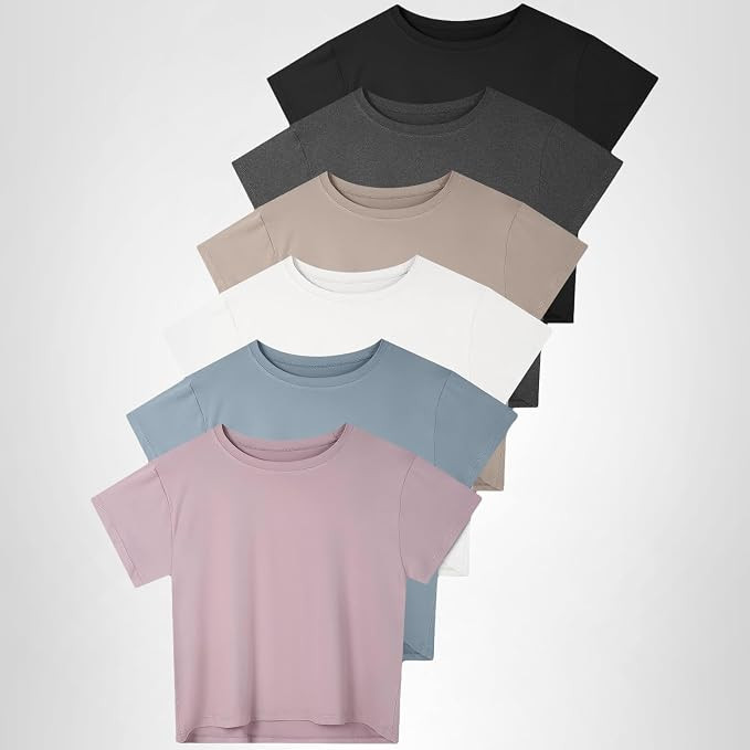 Dalavch 4/6 Pack Women's Crop Top Short Sleeve Athletic Workout Yoga Running Gym Casual Tees T-Sh... | Amazon (US)