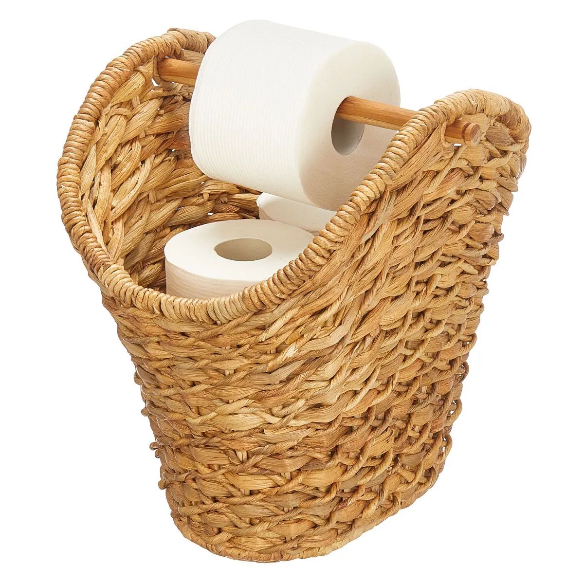 mDesign Water Hyacinth Toilet Paper Dispenser Basket for Bathroom, Natural/Tan | Target