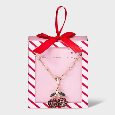 Cherry Locket Charm Necklace - A New Day™ Gold | Target