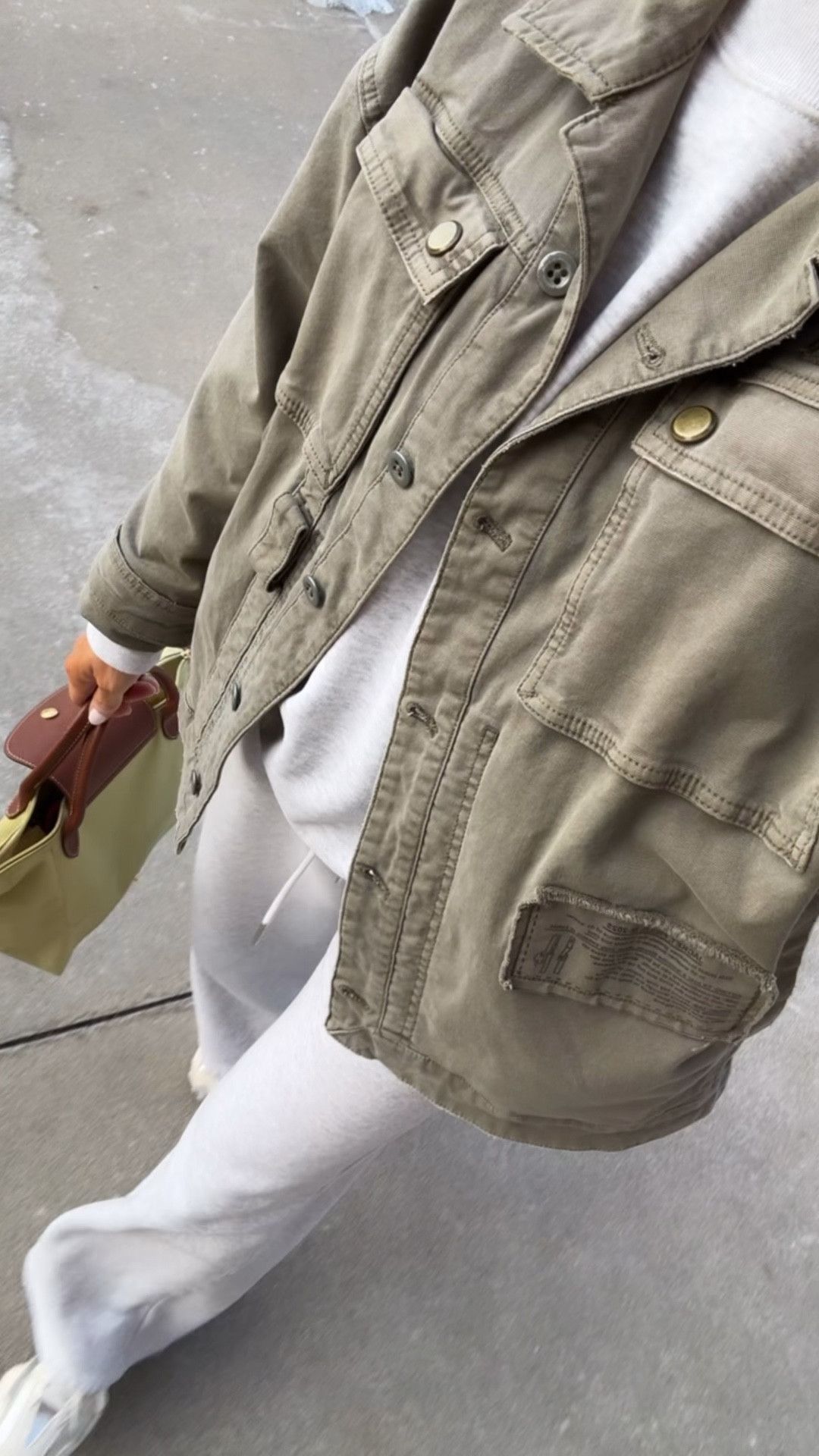 Morning outfit. Early morning grocery run. Sweat set. Field jacket. Longchamp bag. 
Sweat pants XS. Sweat shirt S. 

#LTKootd #LTKSeasonal #LTKOver40