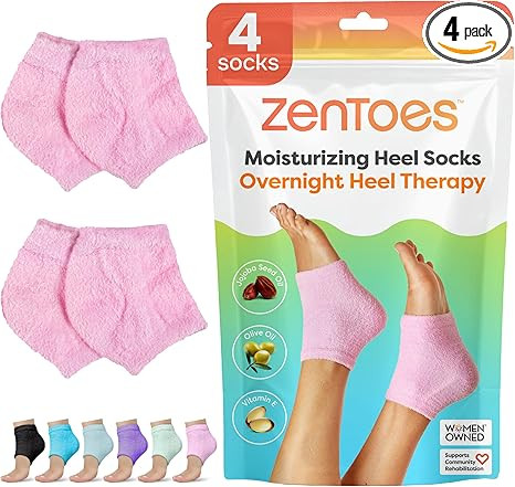 ZenToes Moisturizing Socks for Cracked Heel Treatment, Vitamin E, Olive Oil and Jojoba Oil Infuse... | Amazon (US)