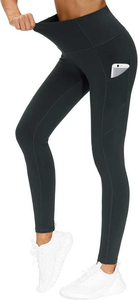 THE GYM PEOPLE Thick High Waist Yoga Pants with Pockets, Tummy Control Workout Running Yoga Leggi... | Amazon (US)