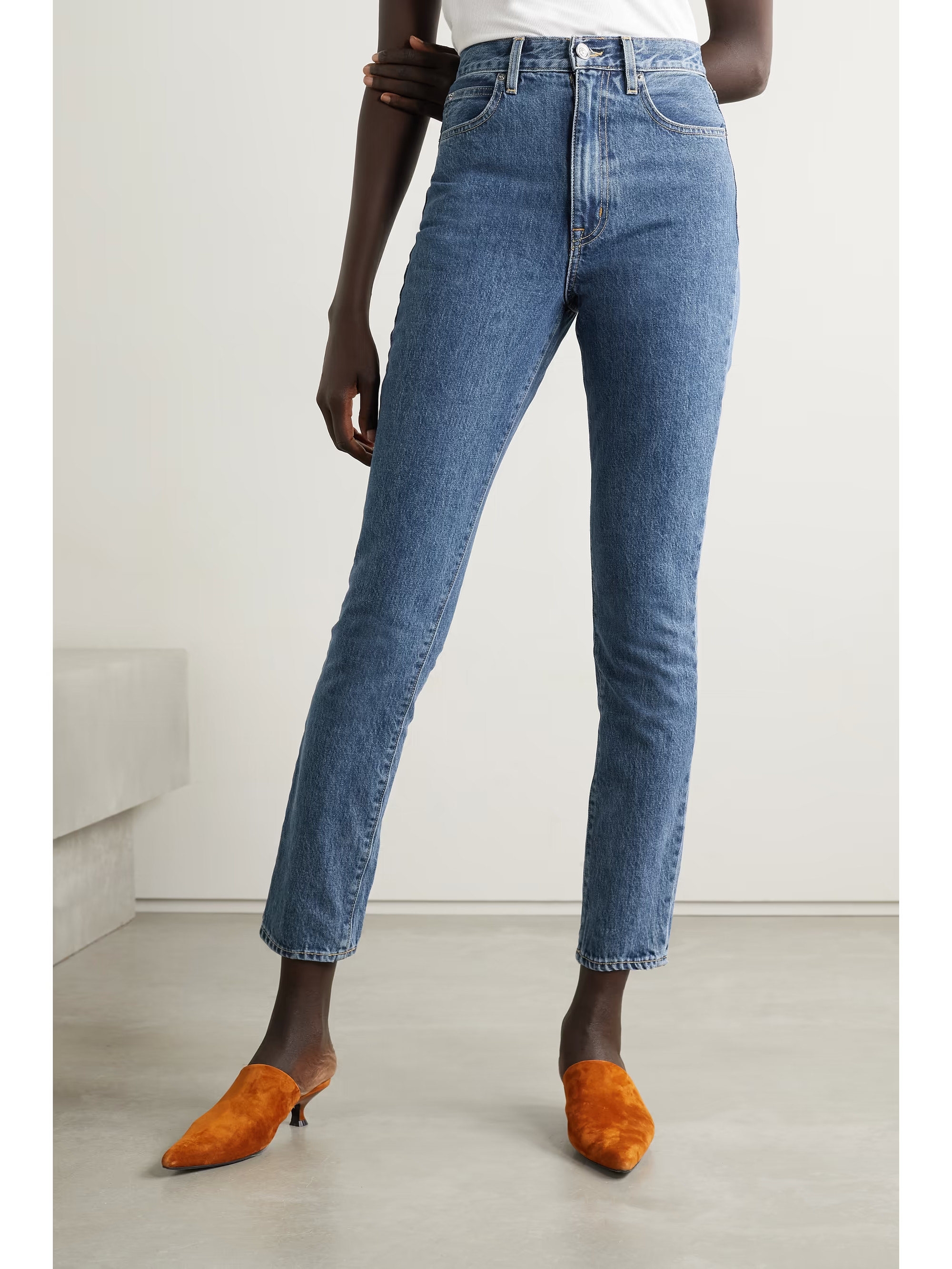 Blue Beatnik high-rise slim-leg jeans | SLVRLAKE | NET-A-PORTER | NET-A-PORTER APAC
