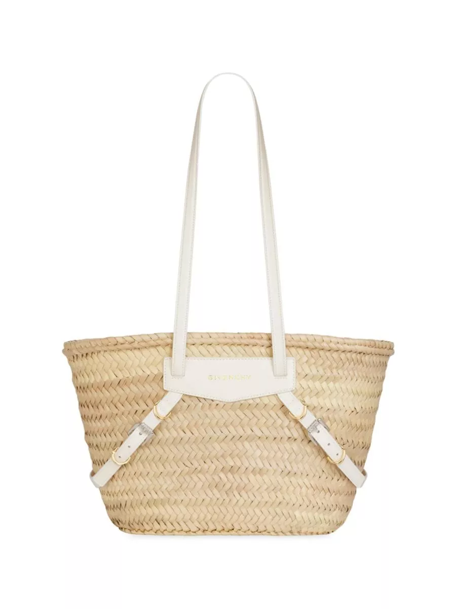 Small Leather Trimmed Straw Bucket curated on LTK