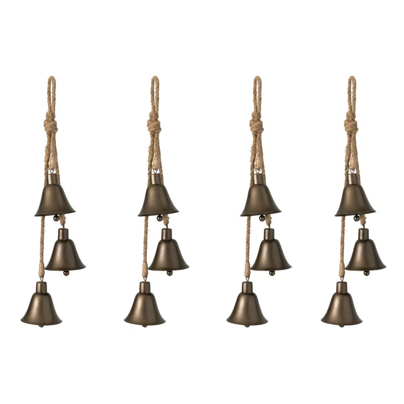 17" Christmas Bell Swag Set of 4, Brown | Wayfair North America