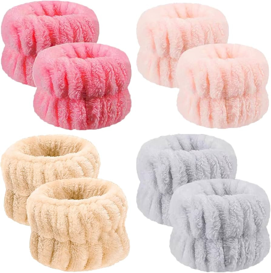 8Pcs Anmieciu Microfiber Spa Wristbands, Face Washing Wrist Towels to Prevent Liquid Spilling Dow... | Amazon (US)