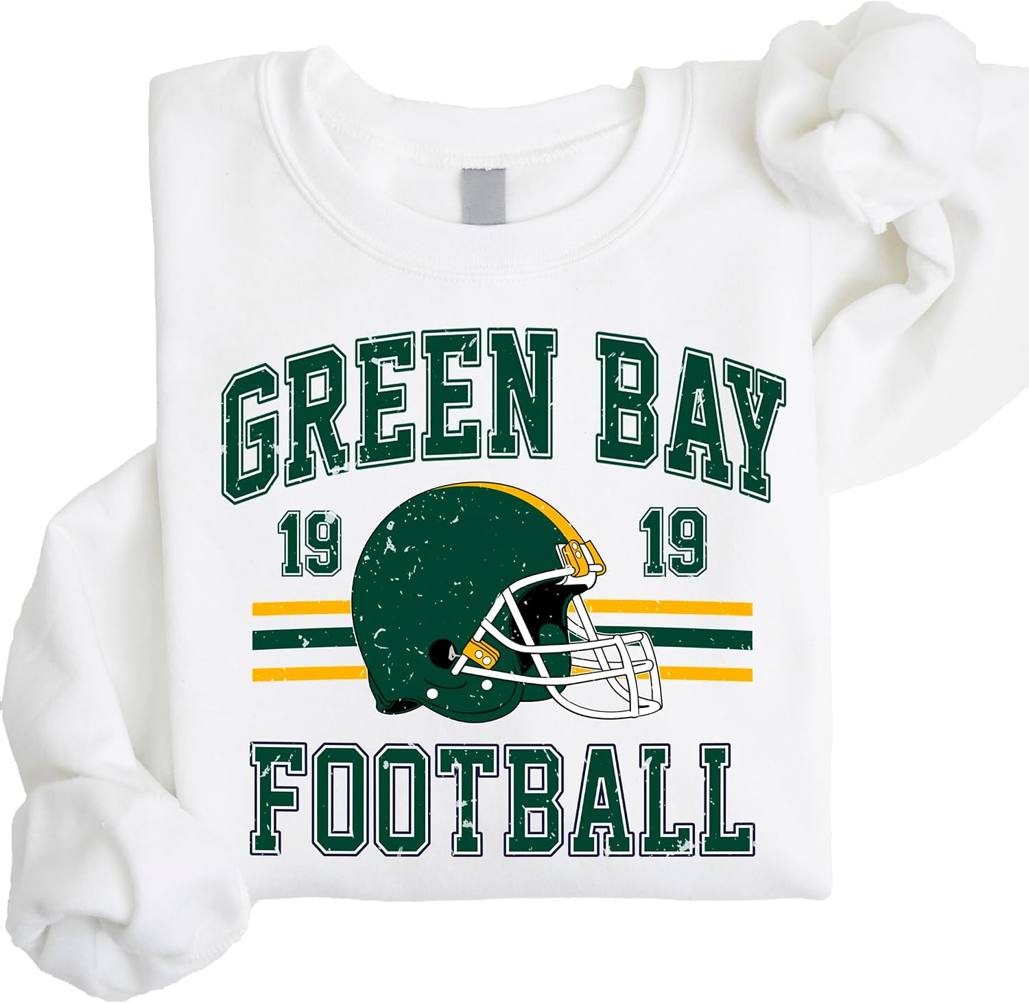 Olive Loves Apple Vintage Green Bay 1919 Football Sweatshirt for Men Women and Kids Distressed Game Day Pullover | Amazon (US)