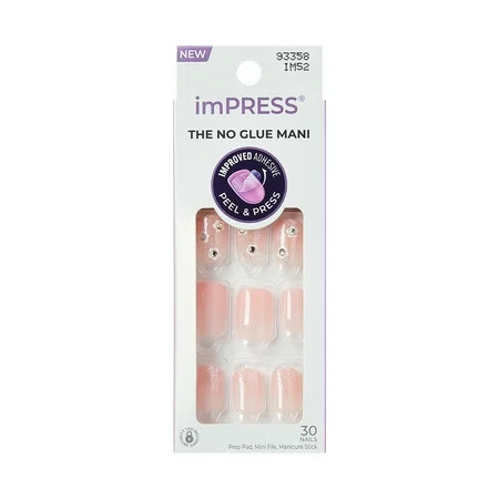 KISS imPRESS Press on Nails, ‘the Beginning’, Pink, Short, Square Oval, 30 Pieces | Walmart (US)