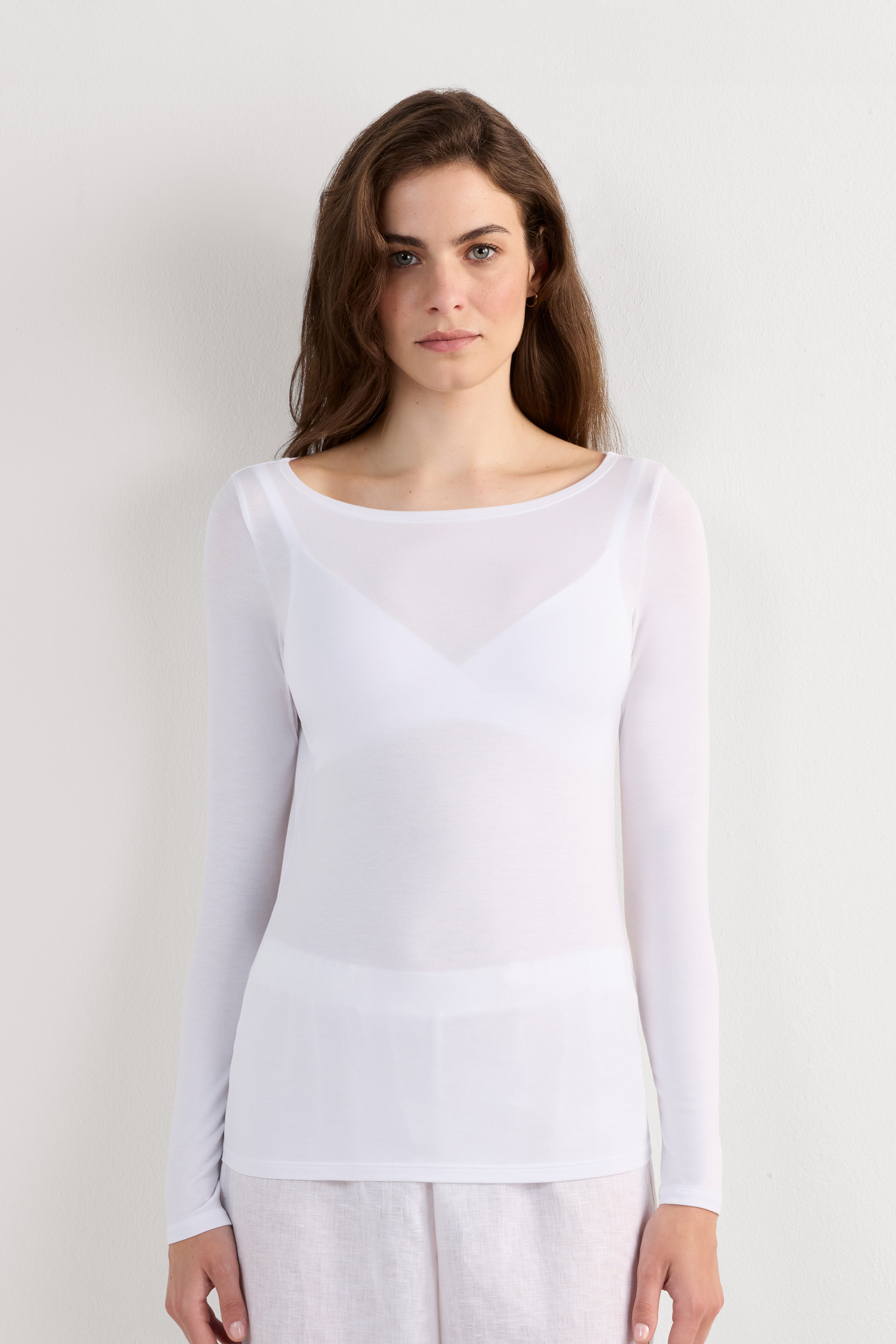 Bateau Neck Long Sleeve Long Neck Top | Intimissimi | Intimissimi (US)