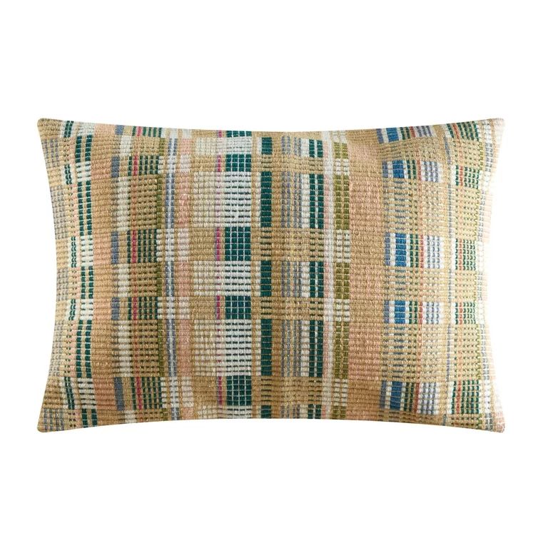Mainstays 100% Cotton Woven Oblong Decorative Pillow, Multi-Color, 14" x 20" | Walmart (US)