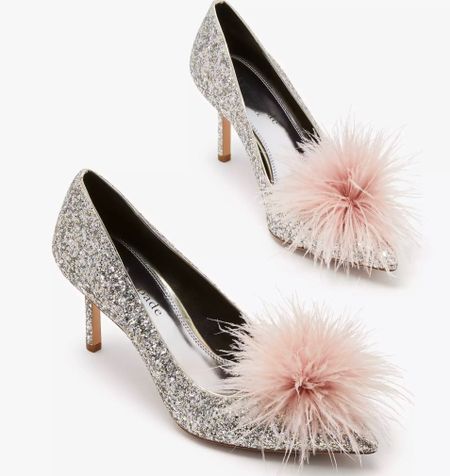 Oh my!!! 😍 Silver Glitter with a Feather Poof .. Love! And they’re on Sale! 

Great for the Holiday Season! Will be cute with a dress of course, but will be darling with jeans! 

Kate Spade Marabou Pumps

#LTKshoecrush #LTKsalealert #LTKSeasonal