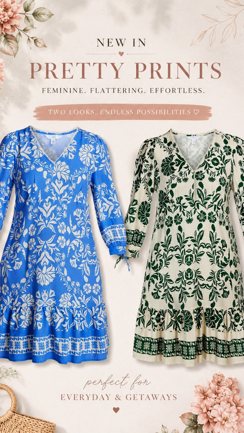 Pretty prints, flattering fit, and yes… they have pockets 💙🌿✨
These knee-length dresses are feminine, comfortable, and so easy to wear for everyday life, vacations, brunch, church, or summer outings. The colors and prints look designer-inspired without the designer price tag. Which one would you pick — blue or green? 💫
-

Summer dresses, summer outfits, vacation outfits beach, travel outfits, wedding guest dress summer, graduation guest outfits, date night outfits, work outfits, business casual workwear, country concert outfits, plus size fashion, midsize fashion for women over 40, knee length dresses with pockets, feminine summer style, flattering dresses for curvy women, casual classy outfits, modest fashion inspiration, effortless vacation style, comfortable everyday dresses, teacher outfit ideas, affordable boutique style, over 50 fashion inspiration, pretty printed dresses, vacation ready outfits, feminine midsize style
