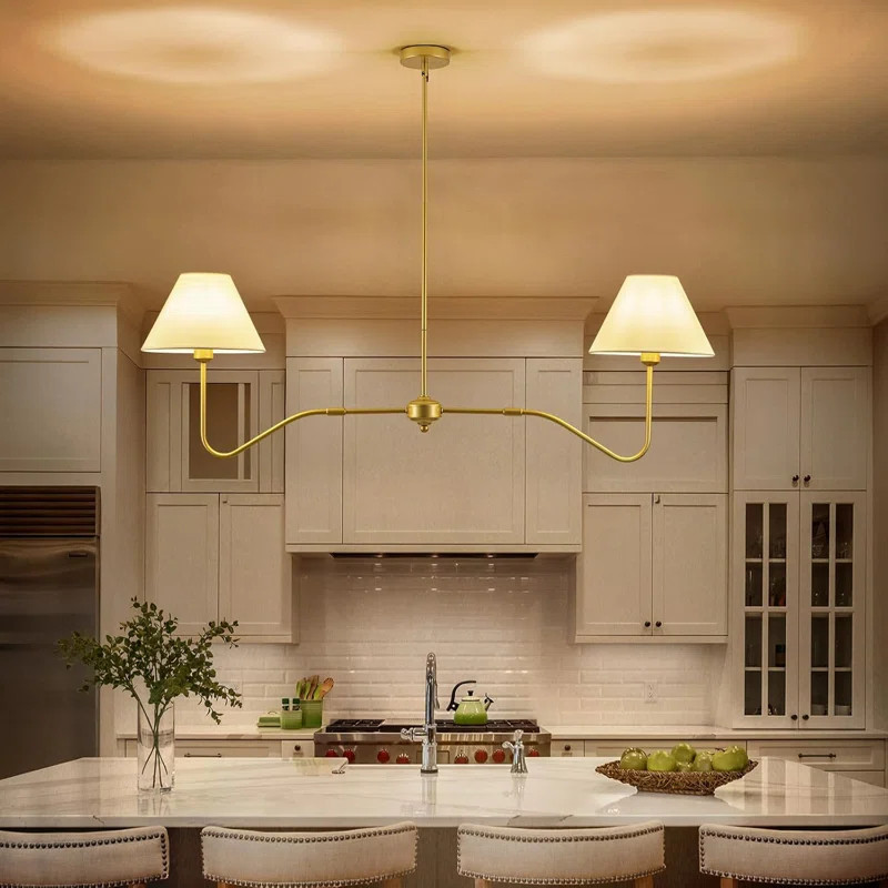 2-Light Modern Linear Chandelier for Dining Room, 55 Inch Farmhouse Kitchen Island Lighting with ... | Wayfair North America