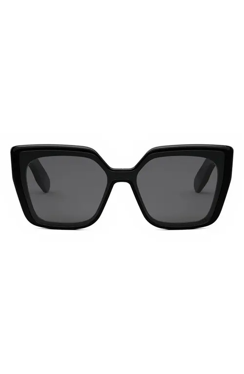 DIOR Lady 95.22 S2I Butterfly Sunglasses in Shiny Black /Smoke at Nordstrom | Nordstrom