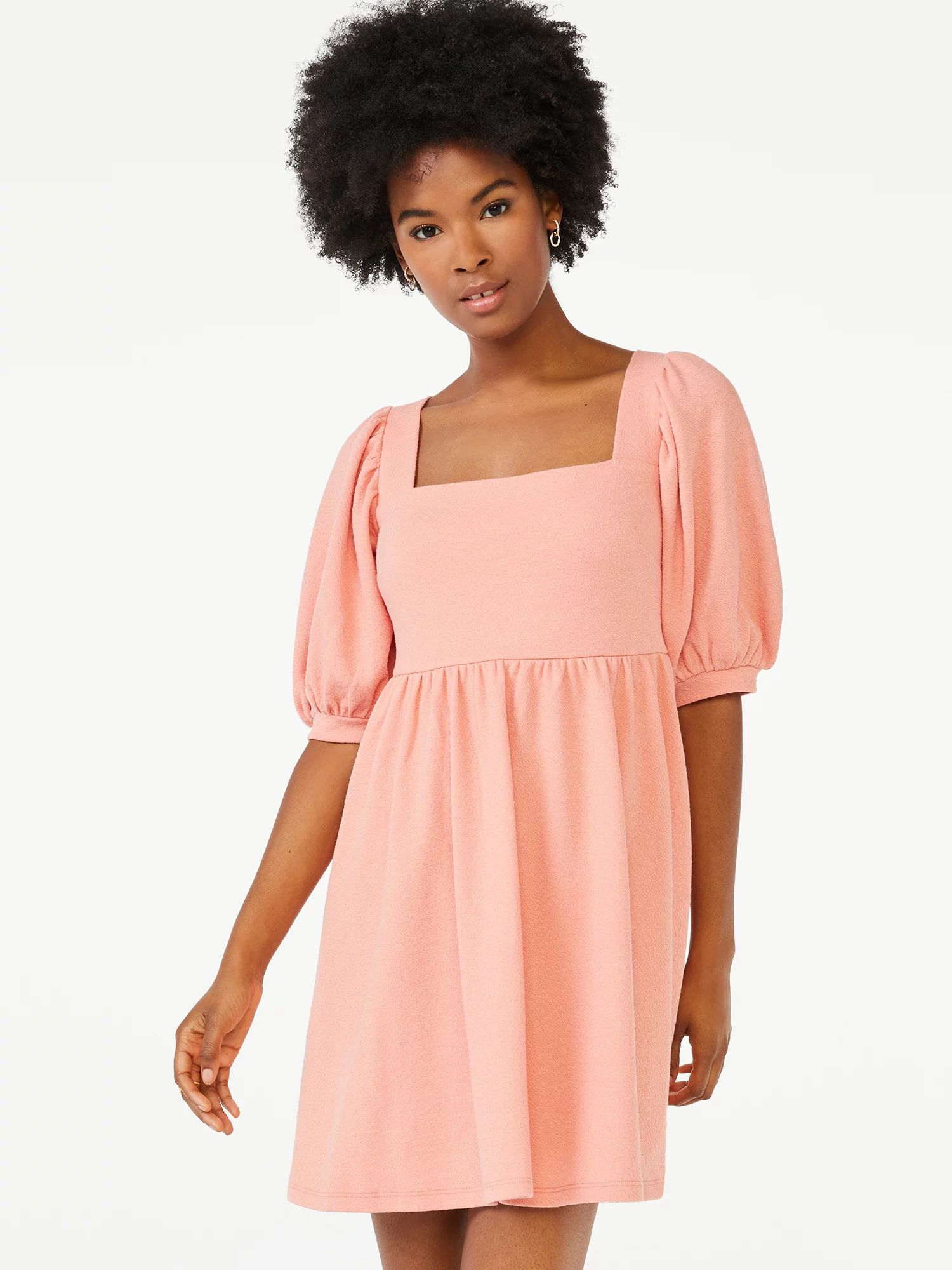 Scoop Women's Square Neck Babydoll Dress | Walmart (US)